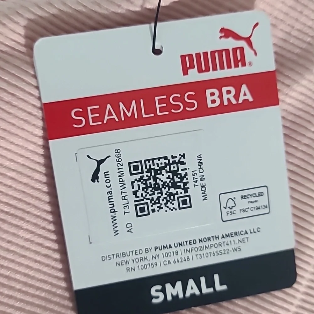 Puma Womens Seamless Sports Bra Light Pink Size Small